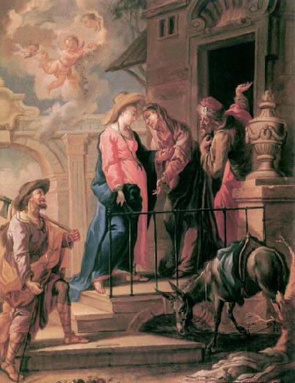 UNTERBERGER, Michelangelo Visitation - Oil on canvas Norge oil painting art